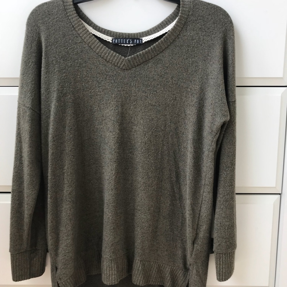 Potter’s Pot Army Green Sweater